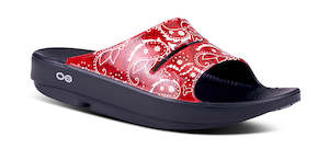 All Styles: Women's OOahh Luxe Slide - Black/Red Bandana