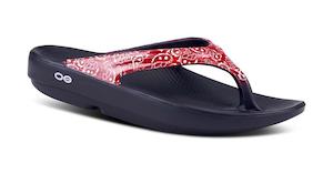 All Styles: Women's OOlala Limited Jandal - Black/Red Bandana