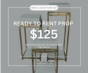 WHITE & GOLD PLINTH SET
