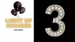 Prop Add On S: LIGHT UP NUMBER “3” ~ rental