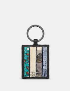 Keyrings: Yoshi Charles Dickens Bookworm Appliqued Leather Brown Keyring - YKR LBR CD