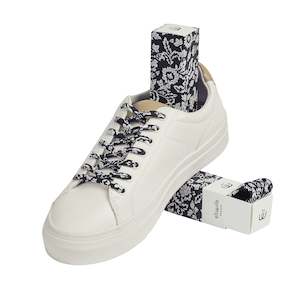 Shoelaces: Sliwils 120 cm Navy Blue Floral Print Shoelaces