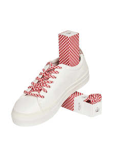 Shoelaces: Sliwils 120 cm Lindy Strong Red Print Shoelaces