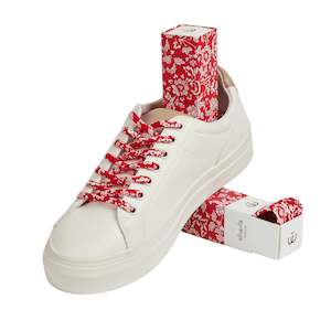 Sliwils 120 cm Floral Red Print Shoelaces