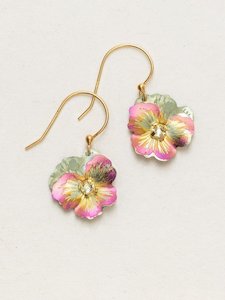Holly Yashi: Holly Yashi Apricot Garden Pansy Drop Earrings