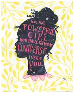 Curly Girl Design Powerful Girl Greeting Card