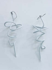 Samuel Coraux: Samuel Coraux Little Zig Earrings - Blanc Matt