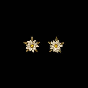 Michael Michaud: Michael Michaud Edelweiss Large Post Earrings - 3810 White