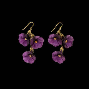 Michael Michaud Petunia Large Earrings - 3808 Purple
