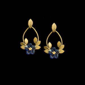 Michael Michaud: Michael Michaud Blue Violet Earrings on 925 Hoops - 3593BZ Blue