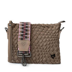 preneLove Charlotte Crossbody Woven Neoprene Bag with 2 Interchangeable Straps Buff