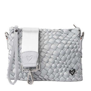 preneLove Charlotte Crossbody Woven Neoprene Bag with 2 Interchangeable Straps Slate