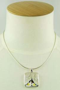 Pendants: Polish Designer One Of A Kind Ceramic & Sterling Silver Pendant With Face