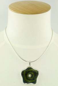 Pendants: Polish Deisgner One Of A Kind Ceramic & Sterling Silver Pendant