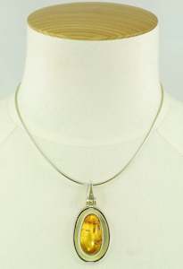Baltic Amber & Sterling Silver Pendant
