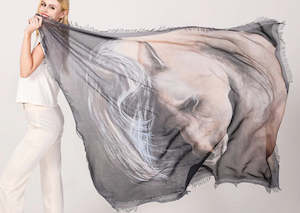 Love's Pure Light Scarf Horse Quietness Organic Silk & Modal Scarf