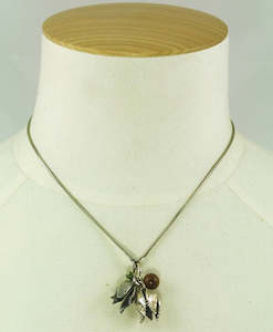 French Designer Delphine Nardin Sterling Silver & Wood Necklace