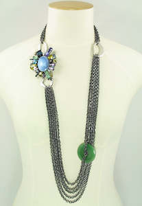 Paris Designer Philippe Ferrandis Long Statement Assymetrical Necklace and/or Belt