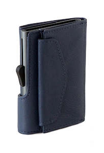 Wallets: C-Secure Single Wallet With Coin Pocket - Blue Marino
