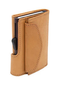 Wallets: C-Secure Single Wallet VegetableTanned - Saddle