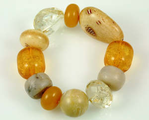 Angie Gooderman Multi Beaded Resin Bracelet On Elastic