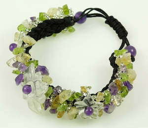 Bracelets: Natural Gemstone Bracelet With Adjustable Clasp