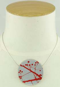 Necklaces 1: Kif & Katast Australian Designer Red Berries Pendant on Omega Chain