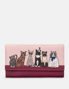 Yoshi Party Cats Flap-Over Appliqued Leather Wallet - Y1030 PRTCT 8