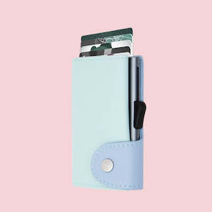 C-Secure RFID Single Coin Wallet Aqua/Ice