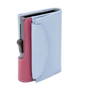 C-Secure RFID Single Coin Wallet Ice/Cherry