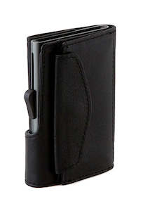 C-Secure Single Wallet with Coin Pocket - Black Nero