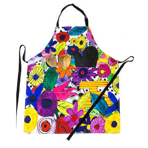 Aprons: Riley Burnett Apron With Pockets - Vase & Bouquet