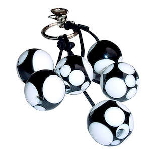 Sobral Design Brazil (Jackie Brazil) Polka Dot Resin Keyring - Black & White