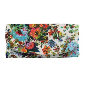 Glass Cases: Flowers On Blanc - Velour Glasses Case With Microfiber Lining
