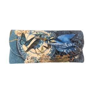 Glass Cases: Big Blue Bird - Velour Glasses Case With Microfiber Lining