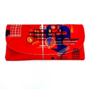 Glass Cases: Dull Red 1927 - Kandinsky Velour Glasses Case With Microfibre Lining