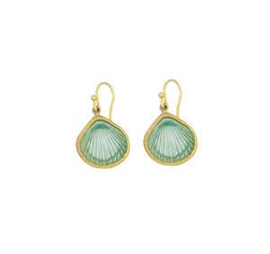 Michael Vincent Michaud Under The Sea-Shell Wire Earrings - 1053B Aqua