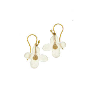Michael Vincent Michaud Hydrangea Single Drop Earrings Pearl - 1285P Pearl Clear