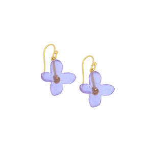 Michael Vincent Michaud Hydrangea Single Drop Wire Earrings -1285I Purple