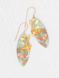 Holly Yashi Alyssa Earrings - Sage/Coral