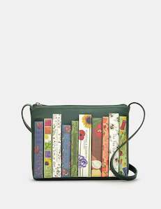 Yoshi Bookworm Green Fingers Appliqued Leather Cross Body Bag - YB214 LBR GF 56