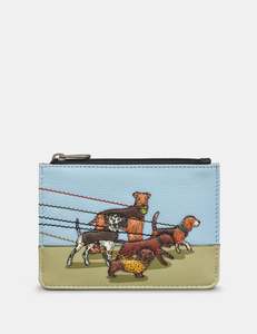 Wallets: Yoshi Dog Walk Appliqued Appliqued Black Zip-Top Purse - Y1321 DW 1