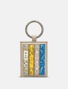 Keyrings: Yoshi Jane Austen Bookworm Appliqued Leather Grey Keyring - YKR LBR JA 46