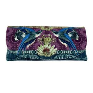 Glass Cases: Art Deco Blue Birds - Velour Glasses Case With Microfiber Lining