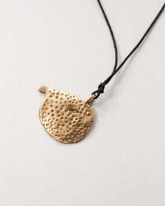 Jewellery: Pesci Che Volano Puffato Pendant on Leather (Pufferfish)