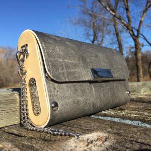 SOL Designs Time of Day Handbag in Metallic Silver & Bronze