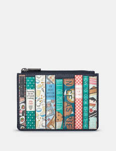 Wallets: Yoshi Cook Bookworm Appliqued Leather Zip-Top Coin & Card Purse - Y1321 LBR COOK 6