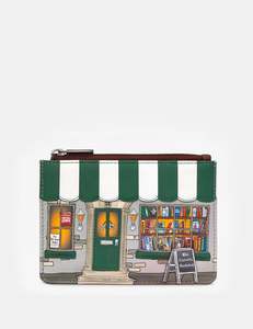 Wallets: Yoshi Curiousity Bookshop Appliqued Leather Zip-Top Coin & Card Purse - Y1321 BOOKSHOP 2