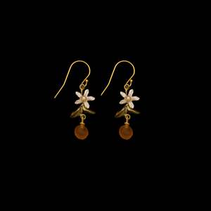 Earrings: Michael Michaud Dainty Orange Blossom Wire Earrings - 3634BZ