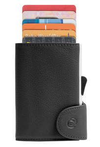 Wallets: C-Secure Single Wallet - Embossed Black